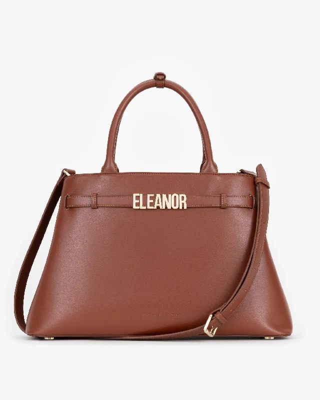 Belt Tote in Cognac with Personalised Hardware