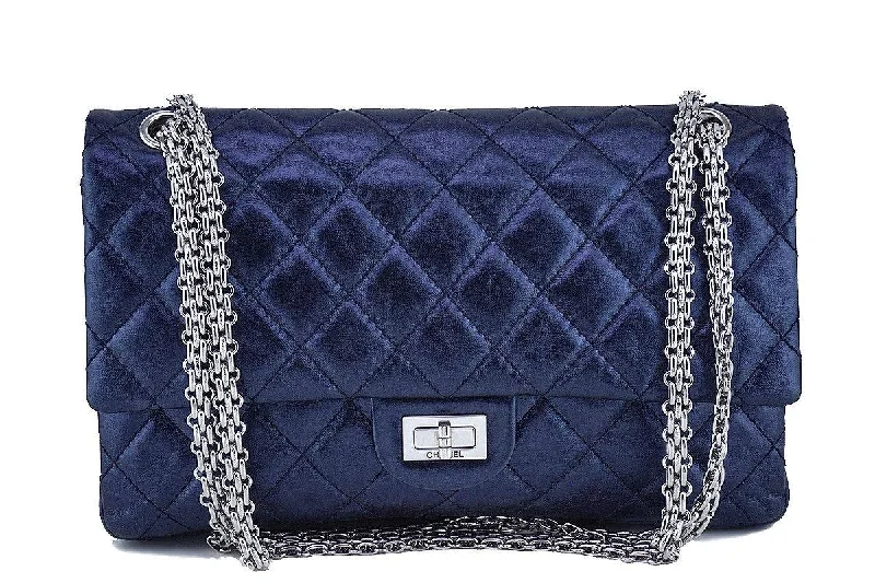 Chanel Metallic Navy Blue Calf 226 Classic Reissue 2.55 Flap Bag