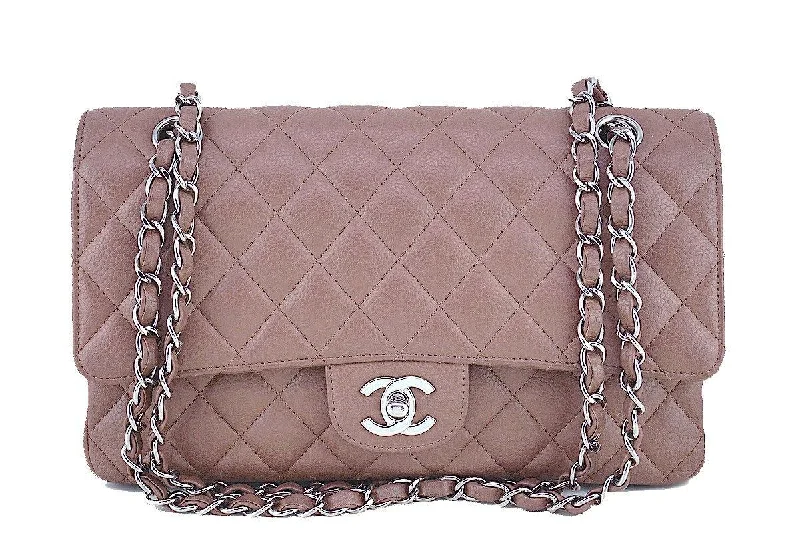 Chanel Taupe Beige Caviar Medium Classic 2.55 Double Flap Bag