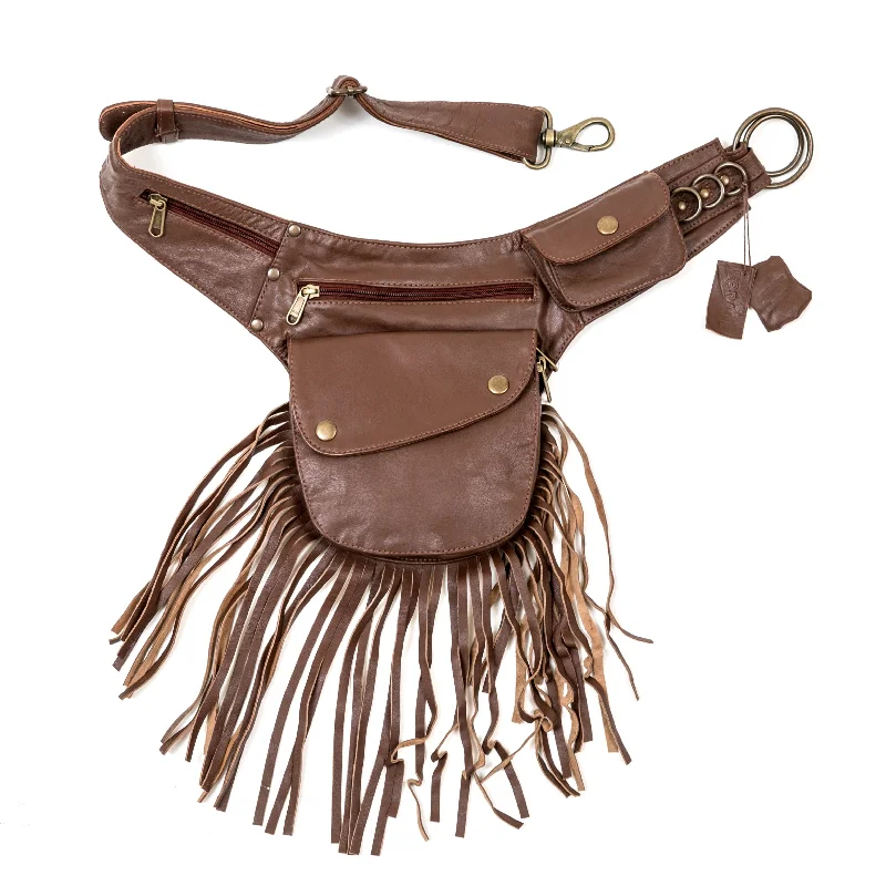 Leather Tassel Belt - Cinnamon