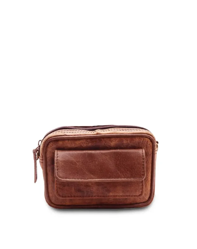 Dark Brown Front Pocket Leather Bumbag/Waist Bag