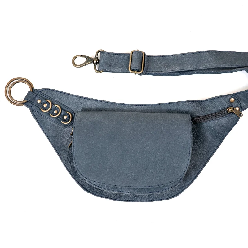 Leather Nelya Belt | Stone Blue