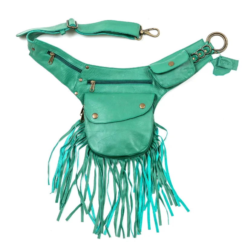 Leather Tassel Belt - Mint Julep