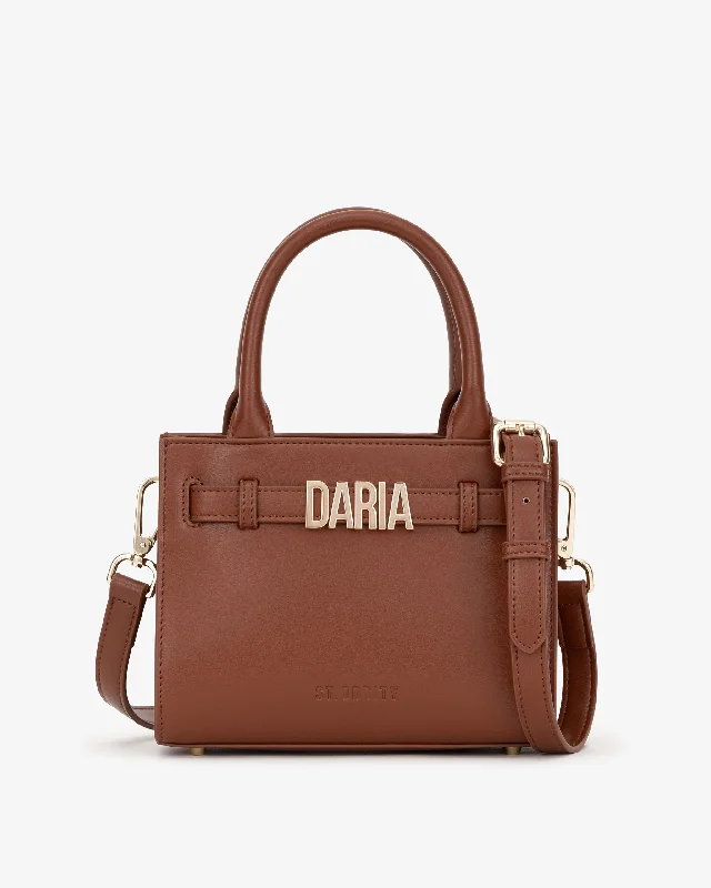 Mini Belt Tote in Cognac with Personalised Hardware