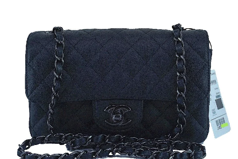 NWT 17S Chanel So Black Classic Mini 2.55 Rectangular Flap Bag