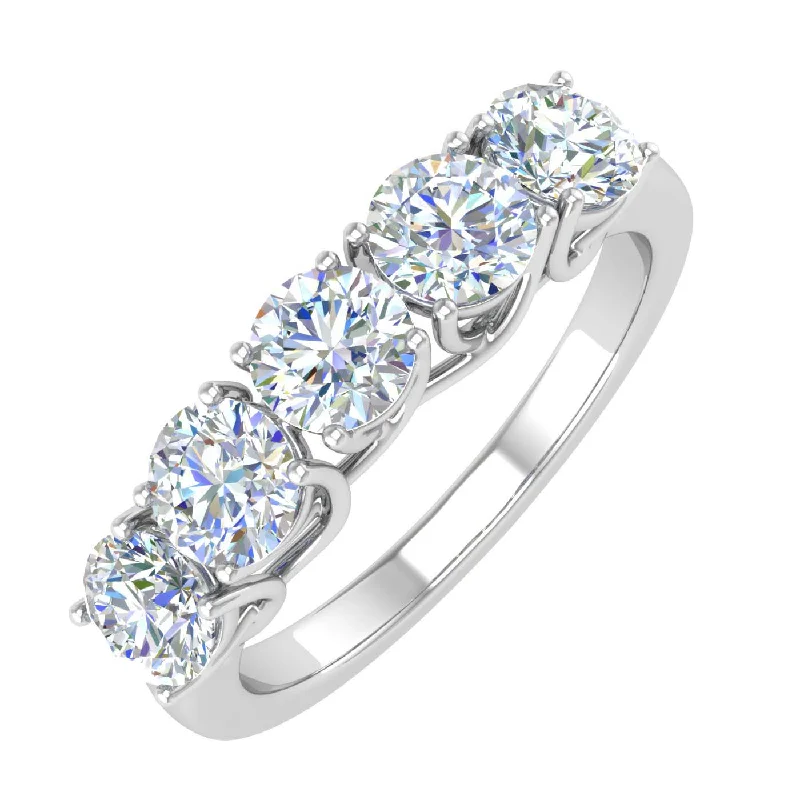 Discounted Luxury Jewelry – Shine Without The Splurge 1 1/2 Carat 5-Stone Diamond Wedding Band Ring in Gold - IGI Certified Discounted Luxury Jewelry – Shine Without The Splurge 1 1/2 Carat 5-Stone Diamond Wedding Band Ring in Gold - IGI Certified
