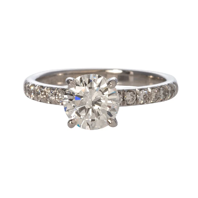 The Perfect Jewelry Piece At The Perfect Discount 1.10ct Round Diamond Solitaire Pavé 14K Gold Engagement Ring The Perfect Jewelry Piece At The Perfect Discount 1.10ct Round Diamond Solitaire Pavé 14K Gold Engagement Ring