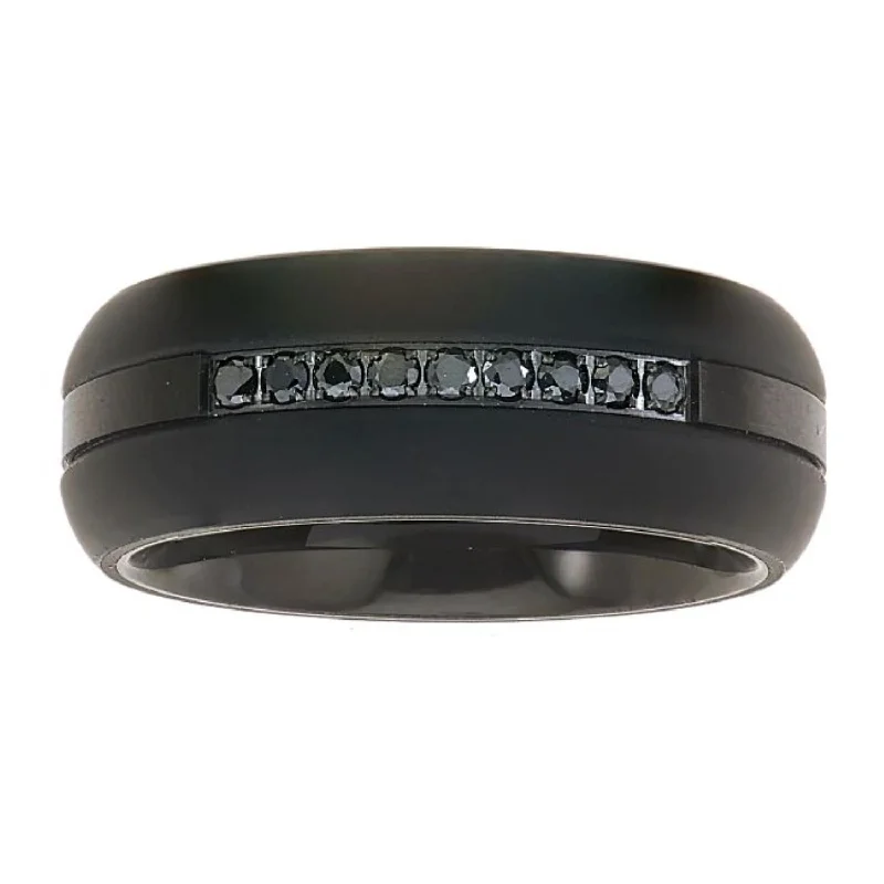 Premium Jewelry Now Available At Special Discounts 1/5 CTW Diamond Wedding Ring in Black Tungsten Premium Jewelry Now Available At Special Discounts 1/5 CTW Diamond Wedding Ring in Black Tungsten