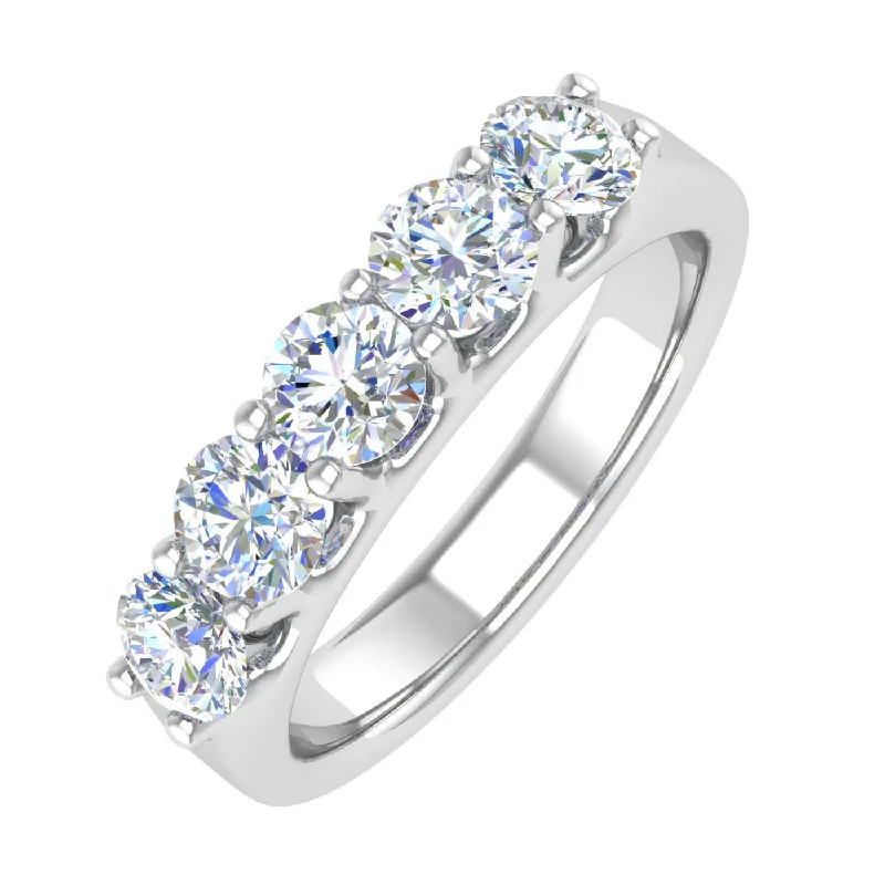Jewelry Clearance Sale – Final Reductions 1 Carat (ctw) 5-Stone Diamond Wedding Band Ring in Gold - IGI Certified Jewelry Clearance Sale – Final Reductions 1 Carat (ctw) 5-Stone Diamond Wedding Band Ring in Gold - IGI Certified