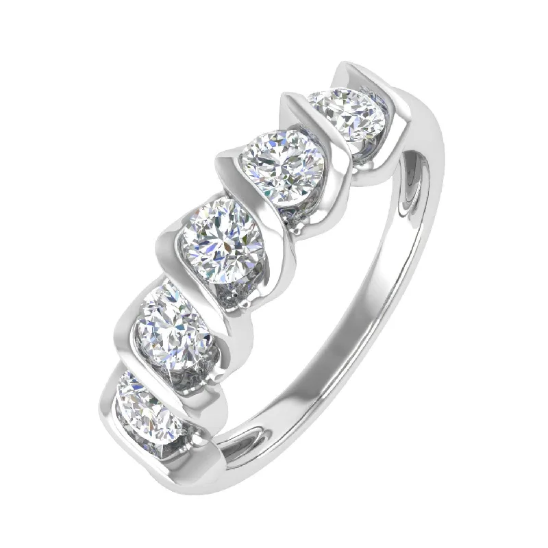 Trending Jewelry Styles Now At Limited-Time Discounts 1 Carat (ctw) Channel Set 5-Stone Diamond Wedding Band Ring in Gold - IGI Certified Trending Jewelry Styles Now At Limited-Time Discounts 1 Carat (ctw) Channel Set 5-Stone Diamond Wedding Band Ring in Gold - IGI Certified