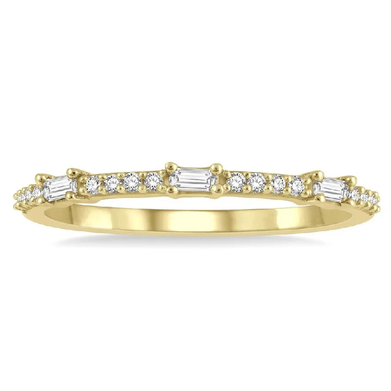 Unlock Unbeatable Jewelry Deals Before They’Re Gone 10K Yellow Gold Stackable Petite Baguette Diamond Fashion Ring