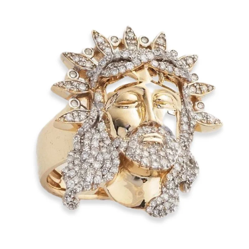 Trending Jewelry Now At Unbeatable Prices 10KY 1.15CTW DIAMOND JESUS HEAD MENS RING Trending Jewelry Now At Unbeatable Prices 10KY 1.15CTW DIAMOND JESUS HEAD MENS RING