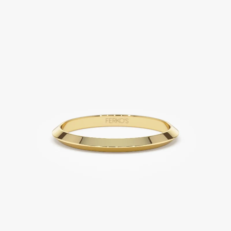 Glamorous Jewelry, Glamorous Deals – Shop Now 14K 2MM Knife Edge Wedding Band