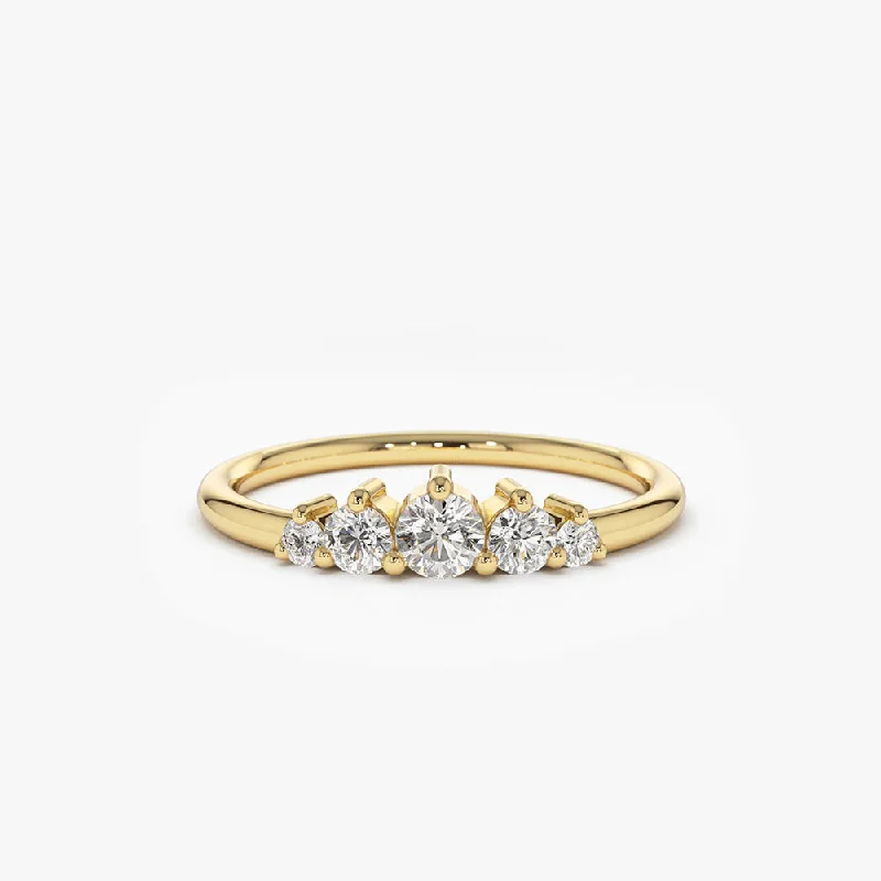 Flash Sale On Elegant Jewelry – Don't Miss Out 14K Gold 5 Stone Graduating Diamond Wedding Ring Flash Sale On Elegant Jewelry – Don't Miss Out 14K Gold 5 Stone Graduating Diamond Wedding Ring