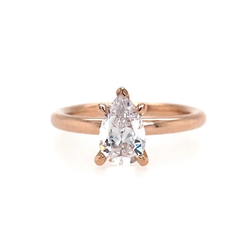 Exclusive Jewelry Discounts – Shop Now For Savings 14K Rose Gold 'Lark' Pear Center Solitaire Engagement Ring