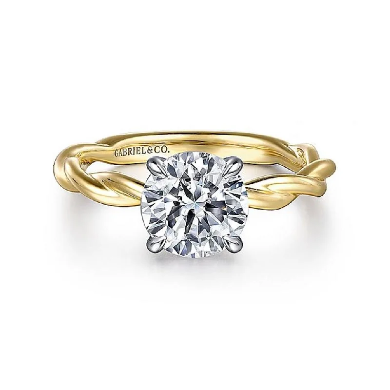 Elevate Your Jewelry Collection With Limited-Time Savings 14K White And Yellow Gold 'Emersin' Twisted Round Diamond Engagement Ring