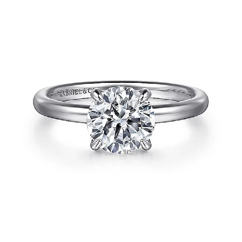 Accessorize For Less – Luxury Jewelry At Affordable Prices 14K White Gold 'Daniele' Round Diamond Hidden Halo Engagement Ring Accessorize For Less – Luxury Jewelry At Affordable Prices 14K White Gold 'Daniele' Round Diamond Hidden Halo Engagement Ring