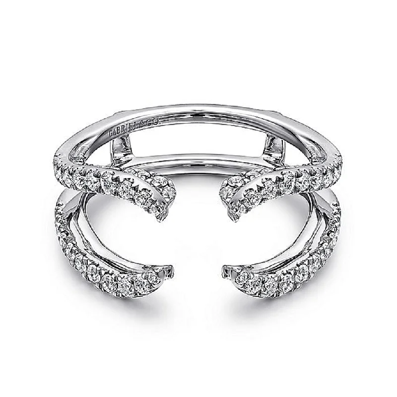 Unmissable Deals On Handmade Jewelry Collections 14K White Gold French Pavé Set Diamond Ring Enhancer