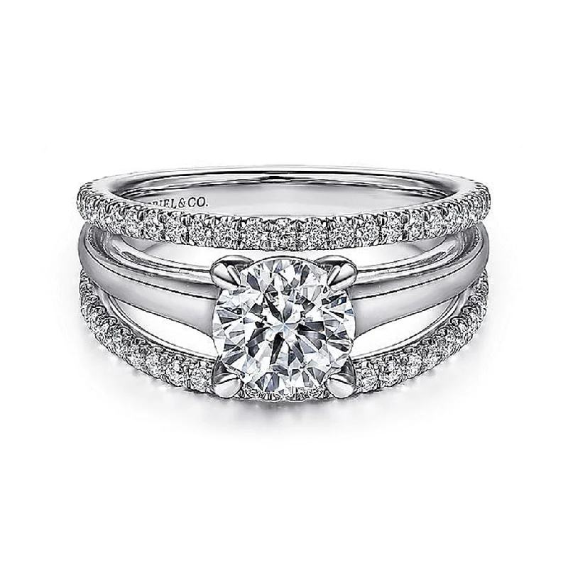 Waterproof Stainless Steel Jewelry For Lasting Beauty 14K White Gold 'Hamila' Split Shank Round Diamond Engagement Ring Waterproof Stainless Steel Jewelry For Lasting Beauty 14K White Gold 'Hamila' Split Shank Round Diamond Engagement Ring