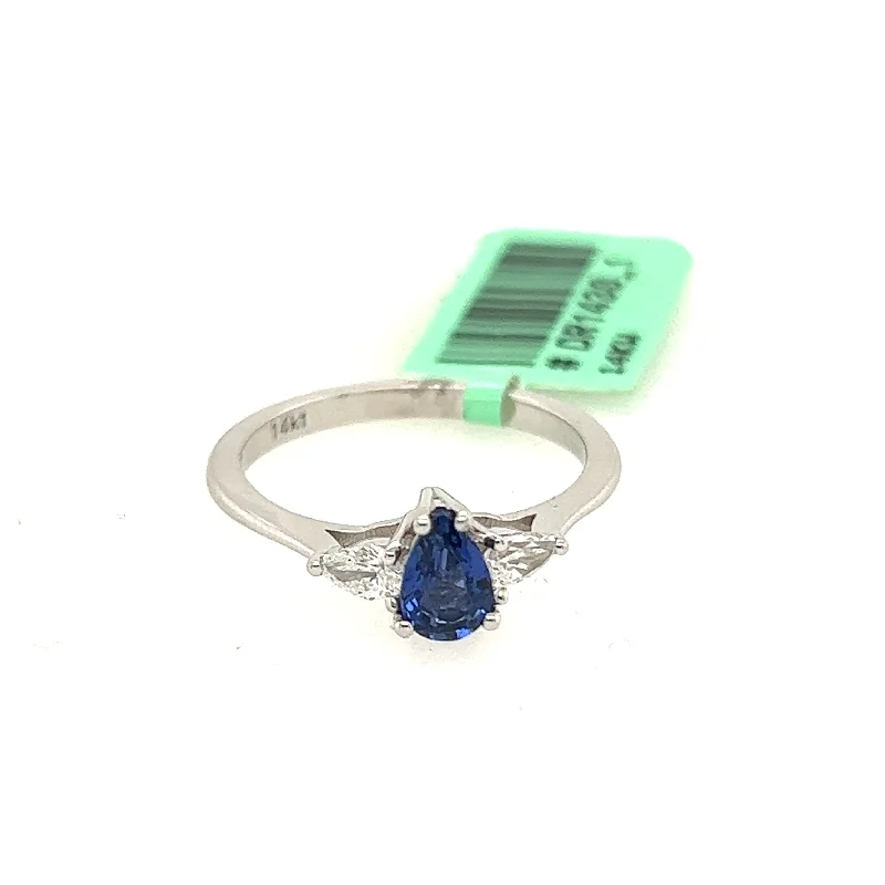 Luxury Handcrafted Jewelry For Elegant Looks 14K White Gold Sapphire and Diamond Ring Luxury Handcrafted Jewelry For Elegant Looks 14K White Gold Sapphire and Diamond Ring