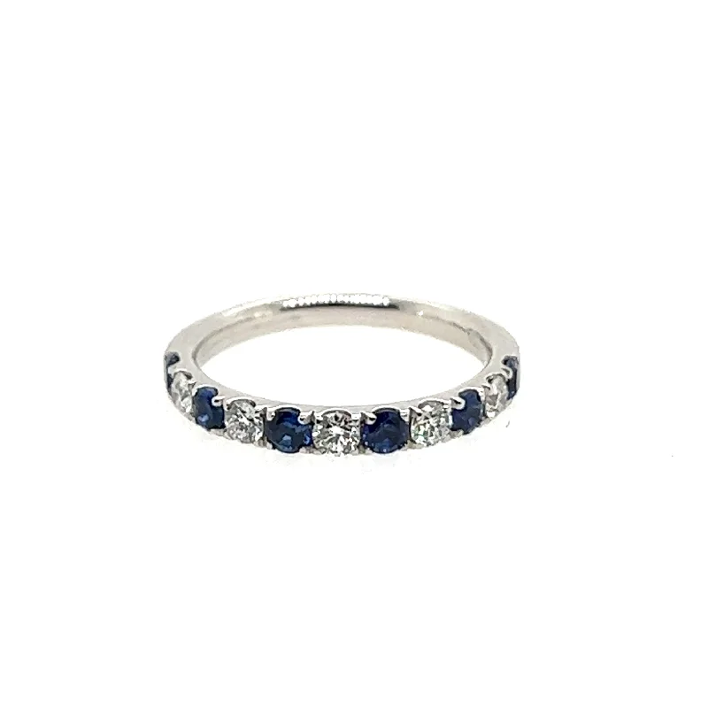 Personalized Engraved Jewelry For Meaningful Gifts 14K White Gold Sapphire and Diamond Ring Personalized Engraved Jewelry For Meaningful Gifts 14K White Gold Sapphire and Diamond Ring