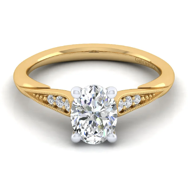 Special Offers On Handcrafted And Designer Jewelry 14K White-Yellow Gold Oval Diamond Engagement Ring (Setting Only) Special Offers On Handcrafted And Designer Jewelry 14K White-Yellow Gold Oval Diamond Engagement Ring (Setting Only)