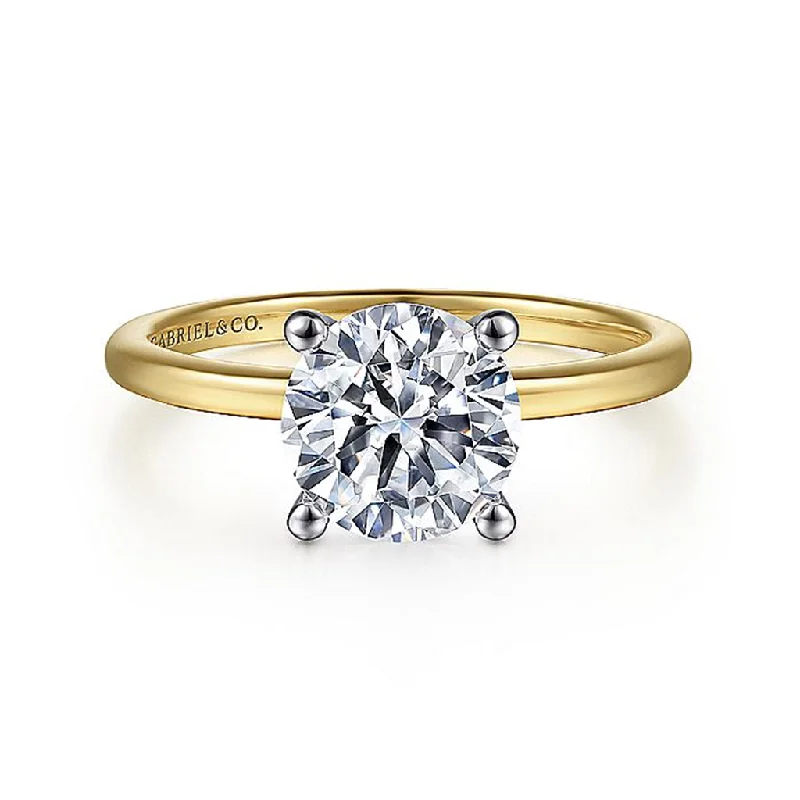 Stunning Jewelry Pieces At The Lowest Prices Ever 14K Yellow And White Gold ‘Evalia’ Solitaire Engagement Ring Stunning Jewelry Pieces At The Lowest Prices Ever 14K Yellow And White Gold ‘Evalia’ Solitaire Engagement Ring