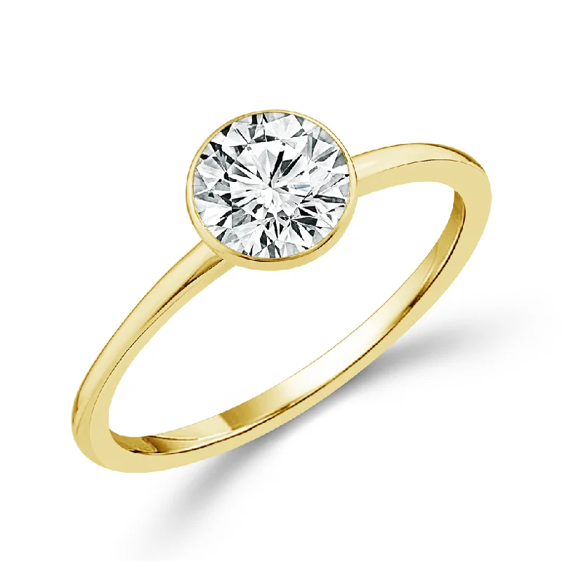 Stunning Statement Jewelry, Unbeatable Discounts 14K Yellow Gold 2.00Ct Round Lab Grown Diamonds Bezel Set Solitaire Engagement Ring Stunning Statement Jewelry, Unbeatable Discounts 14K Yellow Gold 2.00Ct Round Lab Grown Diamonds Bezel Set Solitaire Engagement Ring