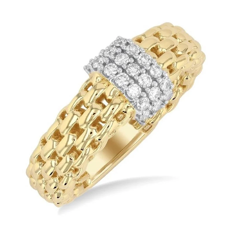 Your Dream Jewelry At Dream Prices 14K Yellow Gold Bold Weave Circle Natural Diamonds Ring Your Dream Jewelry At Dream Prices 14K Yellow Gold Bold Weave Circle Natural Diamonds Ring