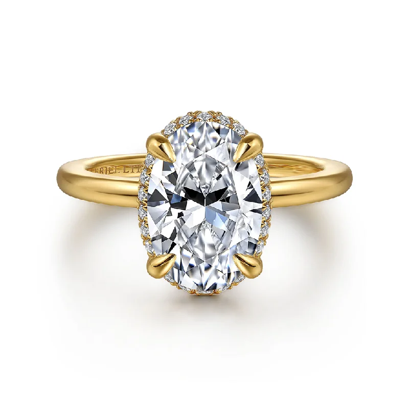 Flash Sale On Elegant Jewelry – Don't Miss Out 14K Yellow Gold 'Bonnie' Hidden Halo Oval Natural Diamonds Engagement Ring Flash Sale On Elegant Jewelry – Don't Miss Out 14K Yellow Gold 'Bonnie' Hidden Halo Oval Natural Diamonds Engagement Ring