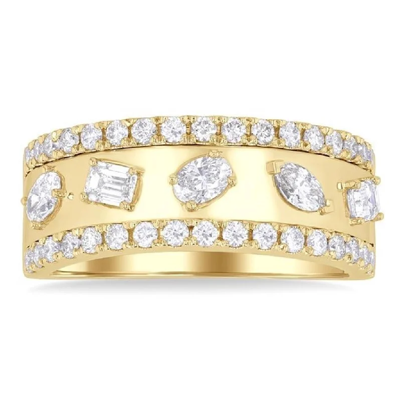 Timeless Elegance At Unbelievable Discounts 14K Yellow Gold Mix Shape Natural Diamonds Ring Timeless Elegance At Unbelievable Discounts 14K Yellow Gold Mix Shape Natural Diamonds Ring