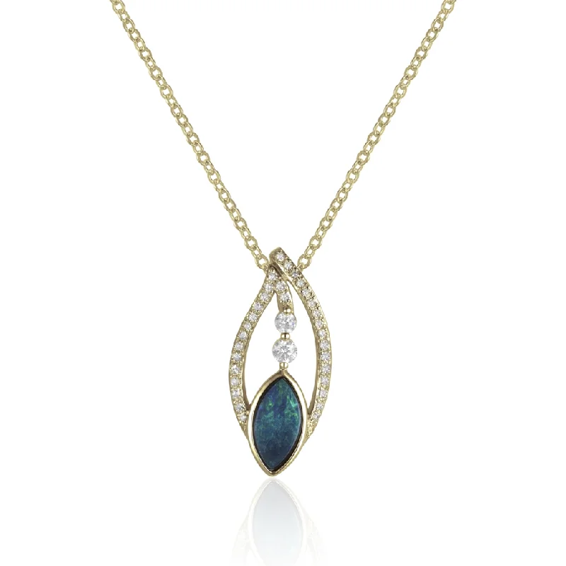 High-End Sparkle, Low-End Prices – Jewelry Sale Live 14K Yellow Gold Opal And Diamond Eye Pendant Necklace High-End Sparkle, Low-End Prices – Jewelry Sale Live 14K Yellow Gold Opal And Diamond Eye Pendant Necklace