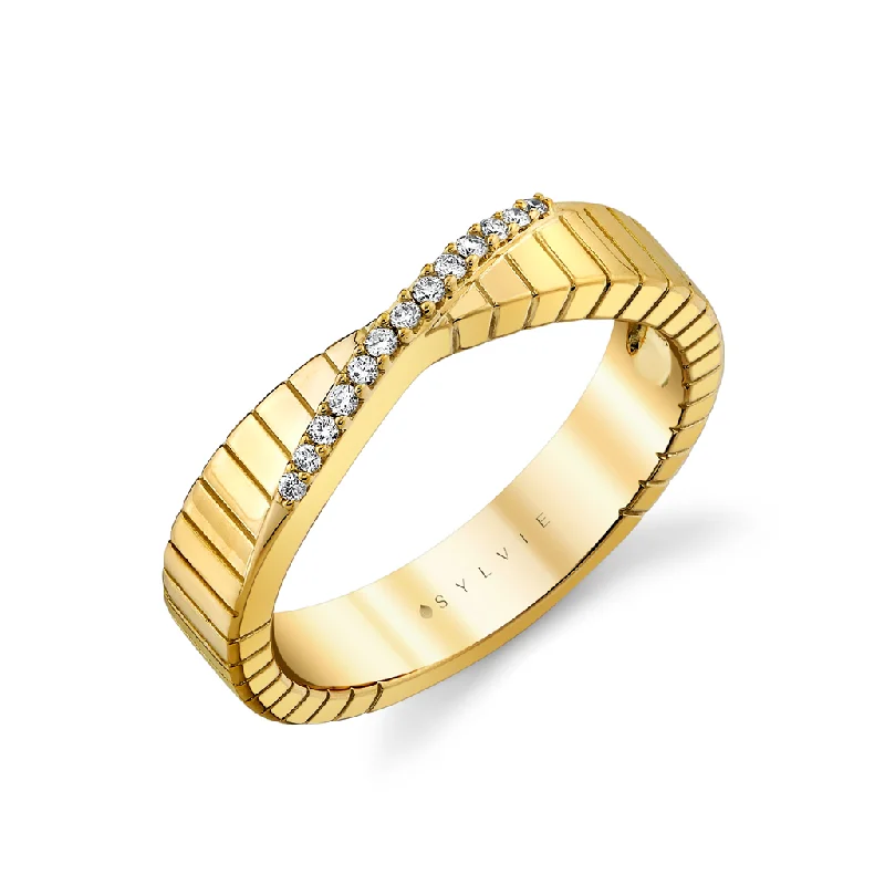 Get Ready To Sparkle – Special Jewelry Discounts 14K Yellow Gold Tapered Natural Diamond Contemporary Ring Get Ready To Sparkle – Special Jewelry Discounts 14K Yellow Gold Tapered Natural Diamond Contemporary Ring