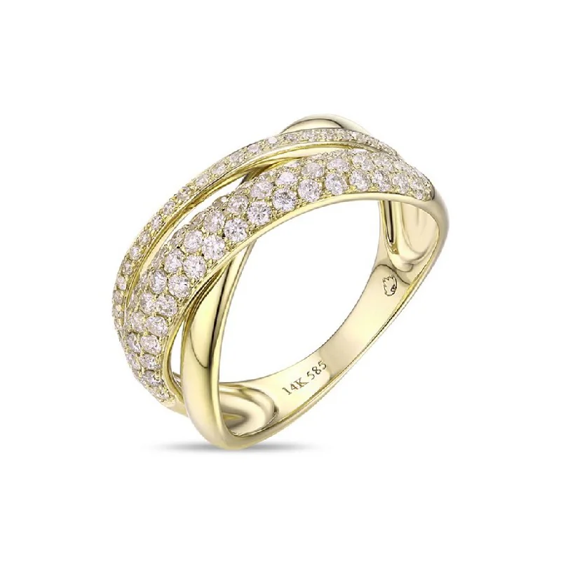 Last Chance To Shop High-End Jewelry At Markdown Prices 14K Yellow Gold Twisted Natural Diamonds Ring