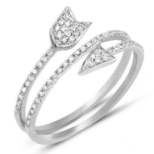 Dazzle In Elegance With Our Biggest Jewelry Sale 14KW 0.40 CTTW DIAMOND DESIGNER ARROW RING
