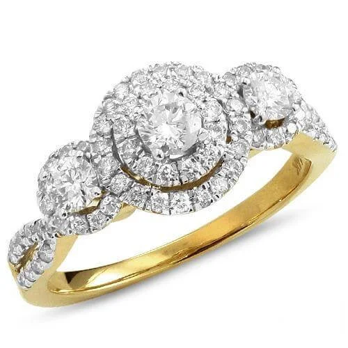 Bold And Beautiful Jewelry Now At Irresistible Prices 14KY1.00CTW DIAMOND 3-STONE RING