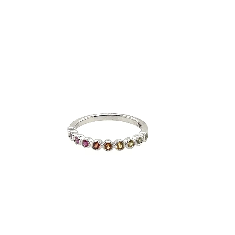 Get The Best Deals On Timeless Jewelry Pieces 18K White Gold Rainbow Sapphire Ring Get The Best Deals On Timeless Jewelry Pieces 18K White Gold Rainbow Sapphire Ring