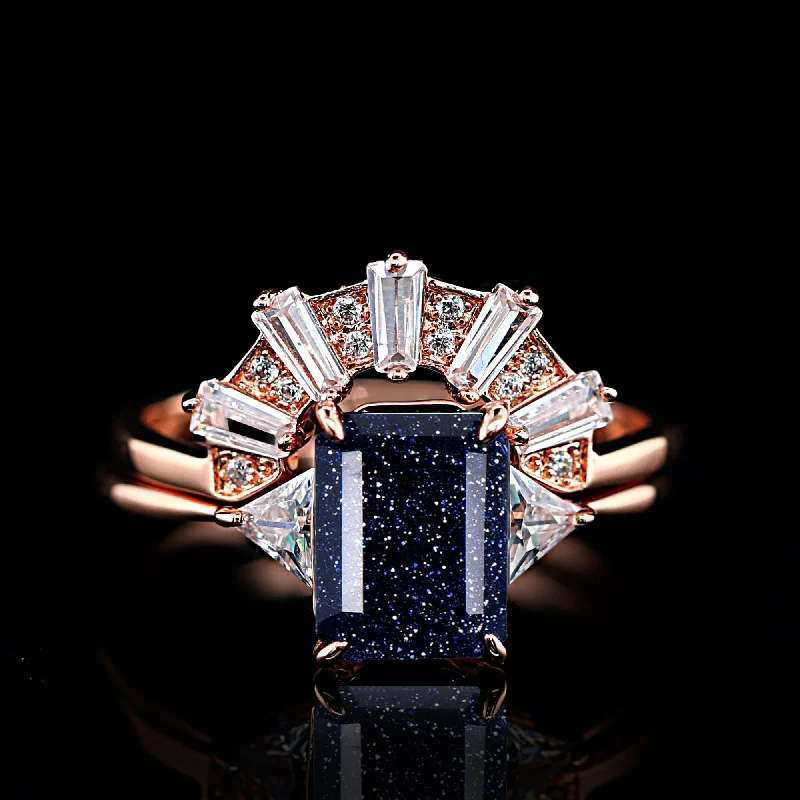Shop High-Quality Jewelry At Jaw-Dropping Discounts 2pc Sky Blue Sandstone Cubic Zirconia Wedding Rings Set | Gold plated unique wedding rings for a woman Shop High-Quality Jewelry At Jaw-Dropping Discounts 2pc Sky Blue Sandstone Cubic Zirconia Wedding Rings Set | Gold plated unique wedding rings for a woman