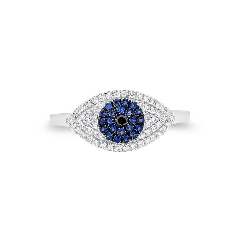 Shop Dazzling Jewelry At The Best Prices Diamond & Sapphire Evil Eye Ring