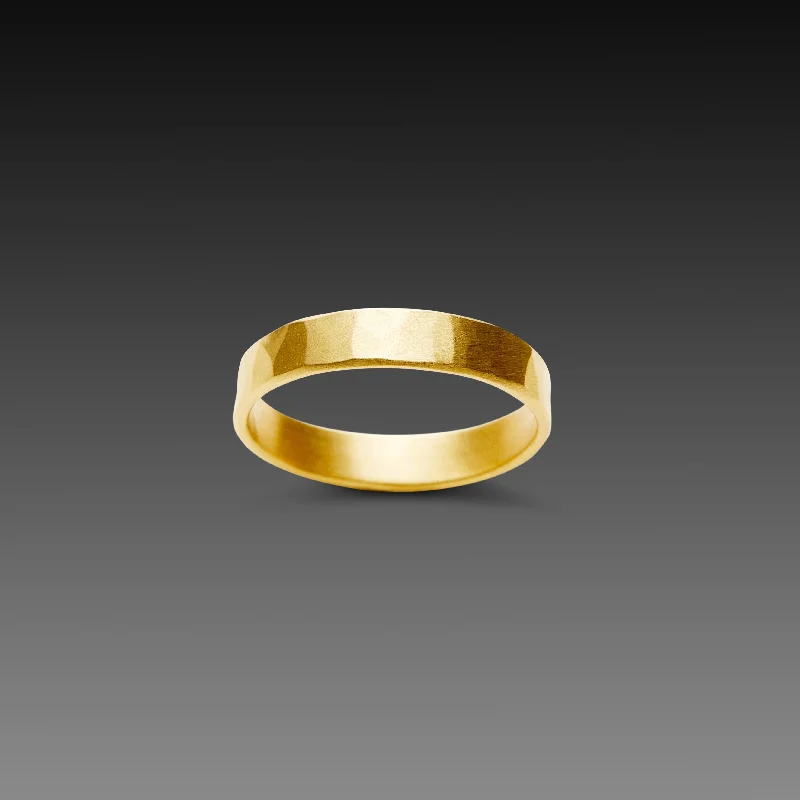 Classic And Modern Jewelry Styles On Sale 4mm Hammered Gold Band