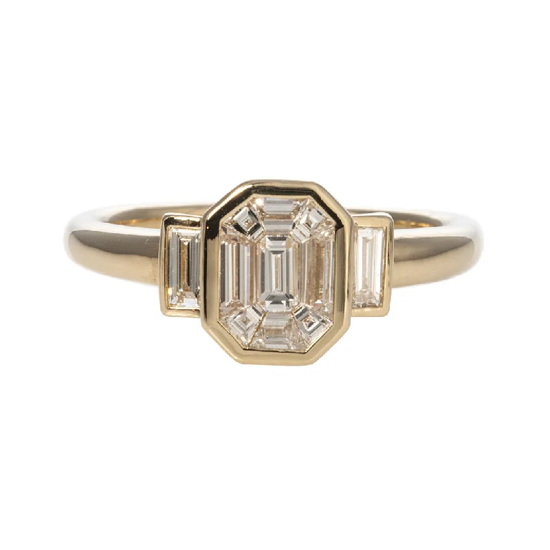 Grab Your Favorite Jewelry At The Lowest Prices .61ctw Diamond Emerald-Cut Illusion 14K Yellow Gold Ring Grab Your Favorite Jewelry At The Lowest Prices .61ctw Diamond Emerald-Cut Illusion 14K Yellow Gold Ring