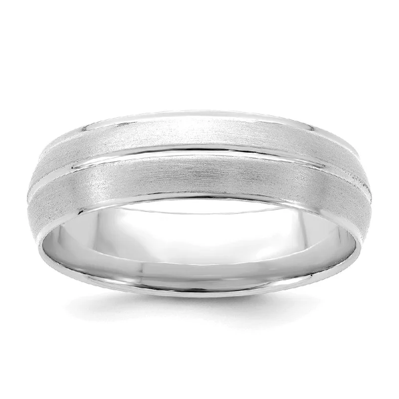 Clearance Sale On High-End Jewelry Collections 6mm 14K White Gold Grooved Center Line Comfort Fit Band Clearance Sale On High-End Jewelry Collections 6mm 14K White Gold Grooved Center Line Comfort Fit Band