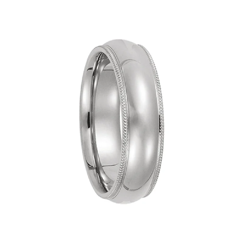 Don't Miss Out On Bestselling Jewelry At Special Prices 6mm Continuum Sterling Silver Milgrain Edge Comfort Fit Domed Band