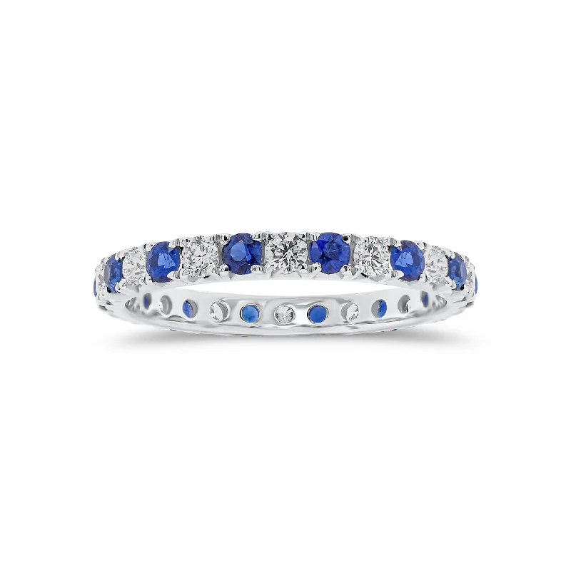 High-End Jewelry, Now More Affordable Than Ever Skinny Sapphire & Diamond Eternity Ring