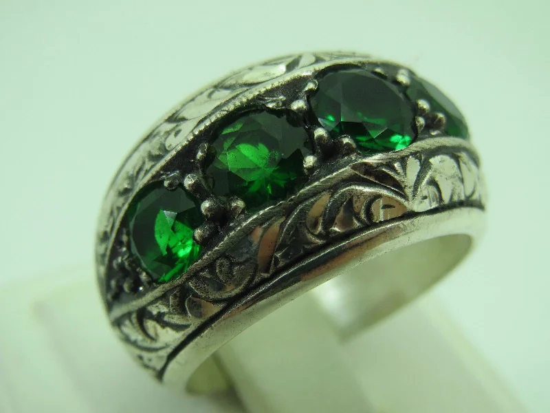 Luxury Handcrafted Jewelry For Elegant Looks Turkish Handmade Jewelry 925 Sterling Silver Emerald Stone Mens Rings Luxury Handcrafted Jewelry For Elegant Looks Turkish Handmade Jewelry 925 Sterling Silver Emerald Stone Mens Rings