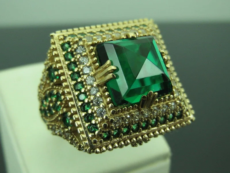 High-Quality Jewelry At A Fraction Of The Cost Turkish Handmade Jewelry 925 Sterling Silver Emerald Stone Ladies Rings