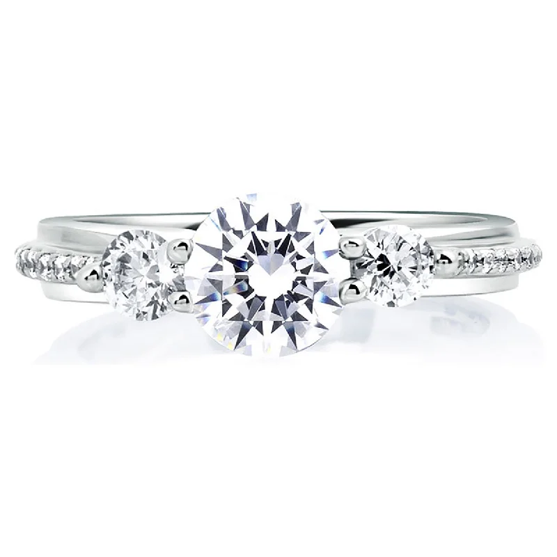 Buy More, Save More On Stunning Jewelry Designs A.Jaffe Exquisite Three Stone Micro Pavé Diamond Engagement Ring ME1666/140 Buy More, Save More On Stunning Jewelry Designs A.Jaffe Exquisite Three Stone Micro Pavé Diamond Engagement Ring ME1666/140