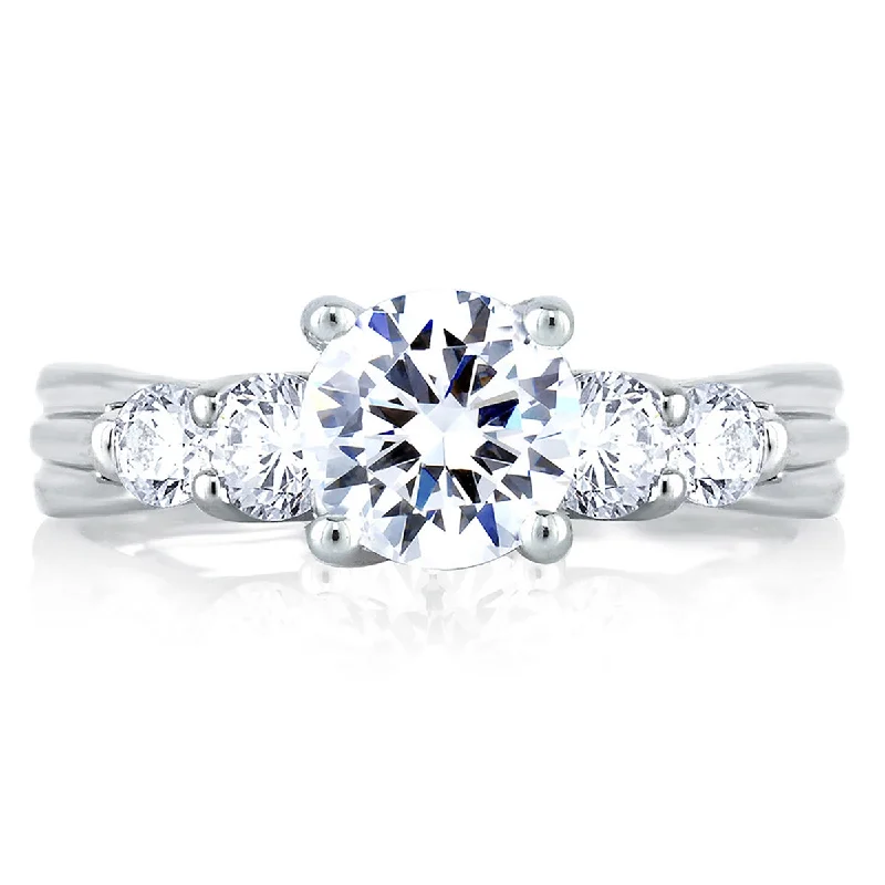 Trending Jewelry Styles Now At Limited-Time Discounts A.Jaffe Five Stone Trellis Set Diamond Engagement Ring MES030/160 Trending Jewelry Styles Now At Limited-Time Discounts A.Jaffe Five Stone Trellis Set Diamond Engagement Ring MES030/160