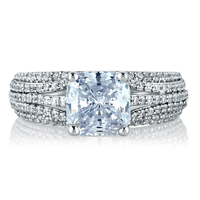 Limited-Time Offer On Elegant Jewelry Pieces A.Jaffe Five Row Dazzling Cushion Cut Diamond Engagement Ring MES571/154 Limited-Time Offer On Elegant Jewelry Pieces A.Jaffe Five Row Dazzling Cushion Cut Diamond Engagement Ring MES571/154