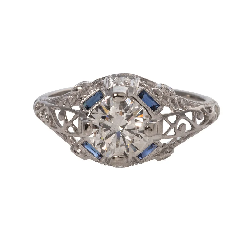 Elegant Jewelry, Exclusive Prices – Shop Now Art Deco Style 1ct Diamond & Sapphire Platinum Filigree Ring Elegant Jewelry, Exclusive Prices – Shop Now Art Deco Style 1ct Diamond & Sapphire Platinum Filigree Ring